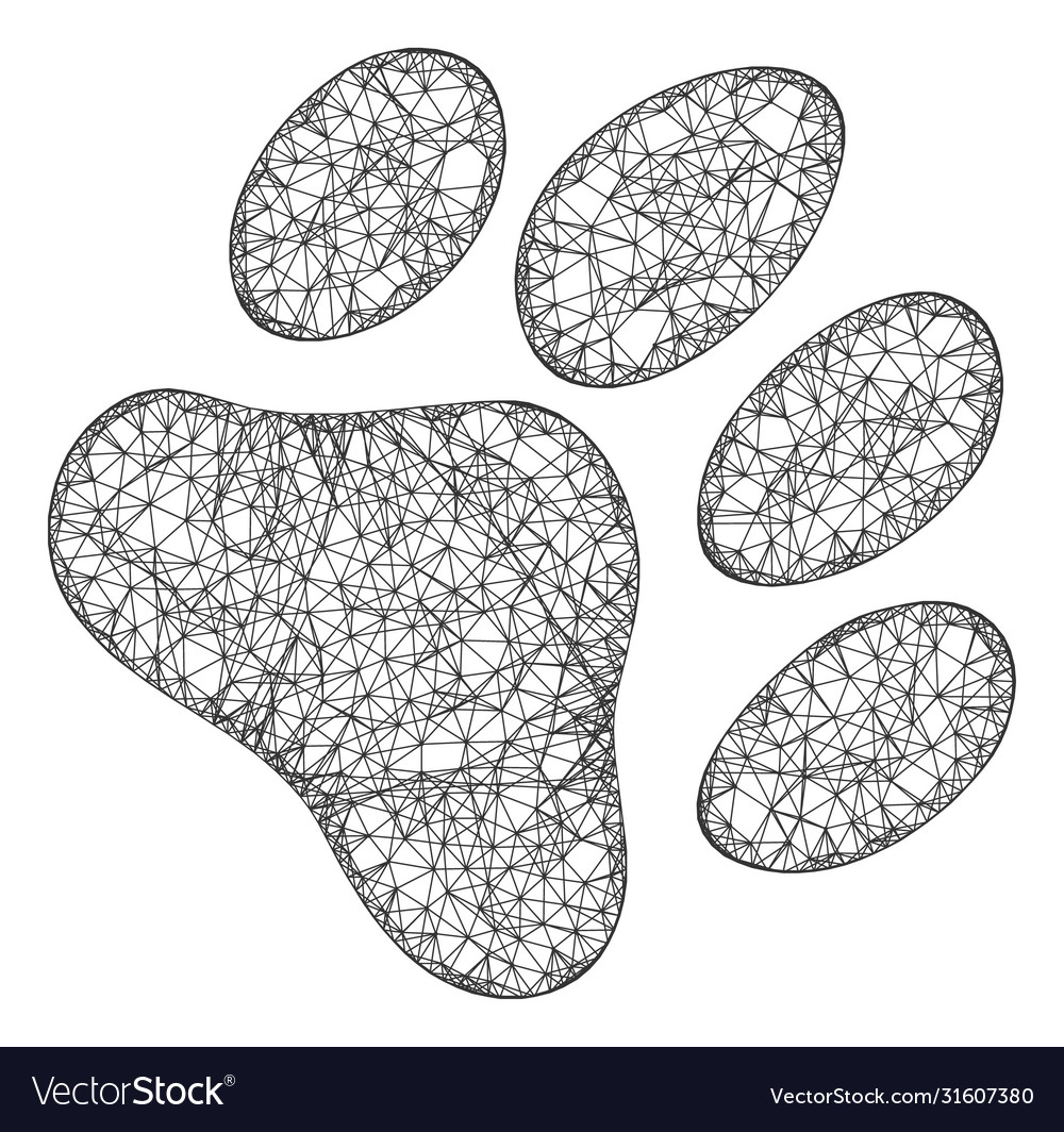 Web net paw footprint icon