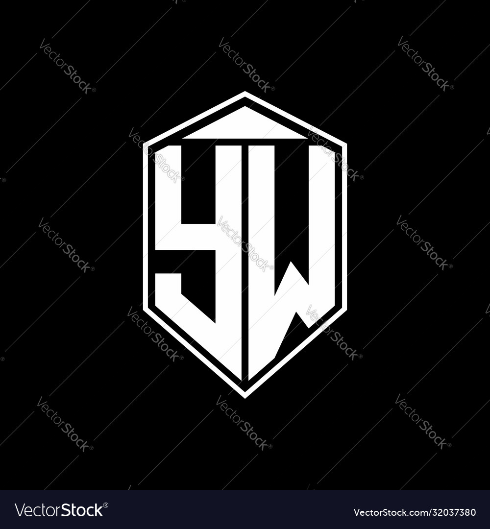 Yw logo monogram with emblem shape combination Vector Image