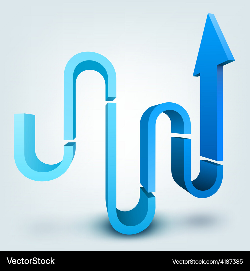 Abstract 3d arrow logo Royalty Free Vector Image