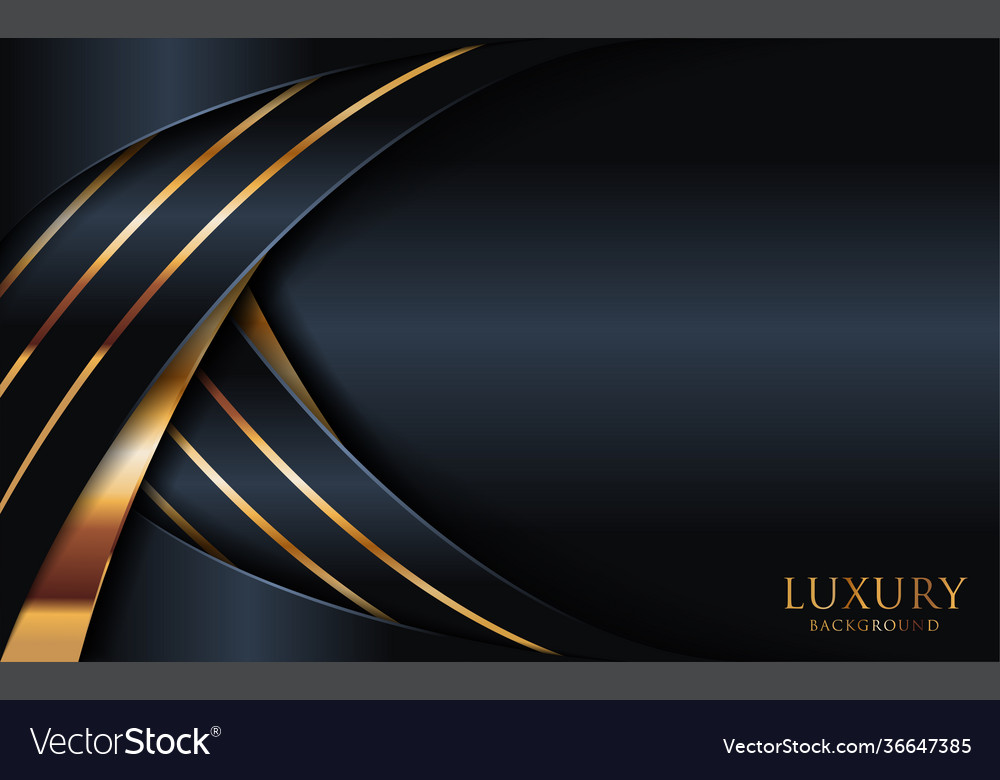 Abstrakter schwarzer Hintergrund und goldene Linien vector image Abstrakter schwarzer Hintergrund und goldene Linien