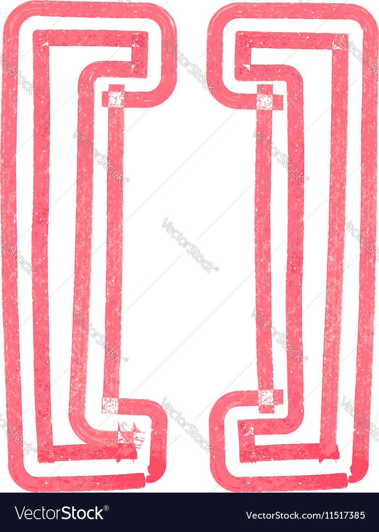 Abstract parenthesis symbol made with red marker