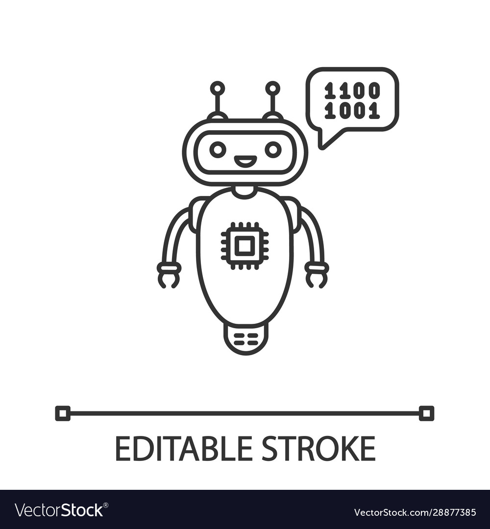 Chatbot coding linear icon vector image Chatbot coding linear icon