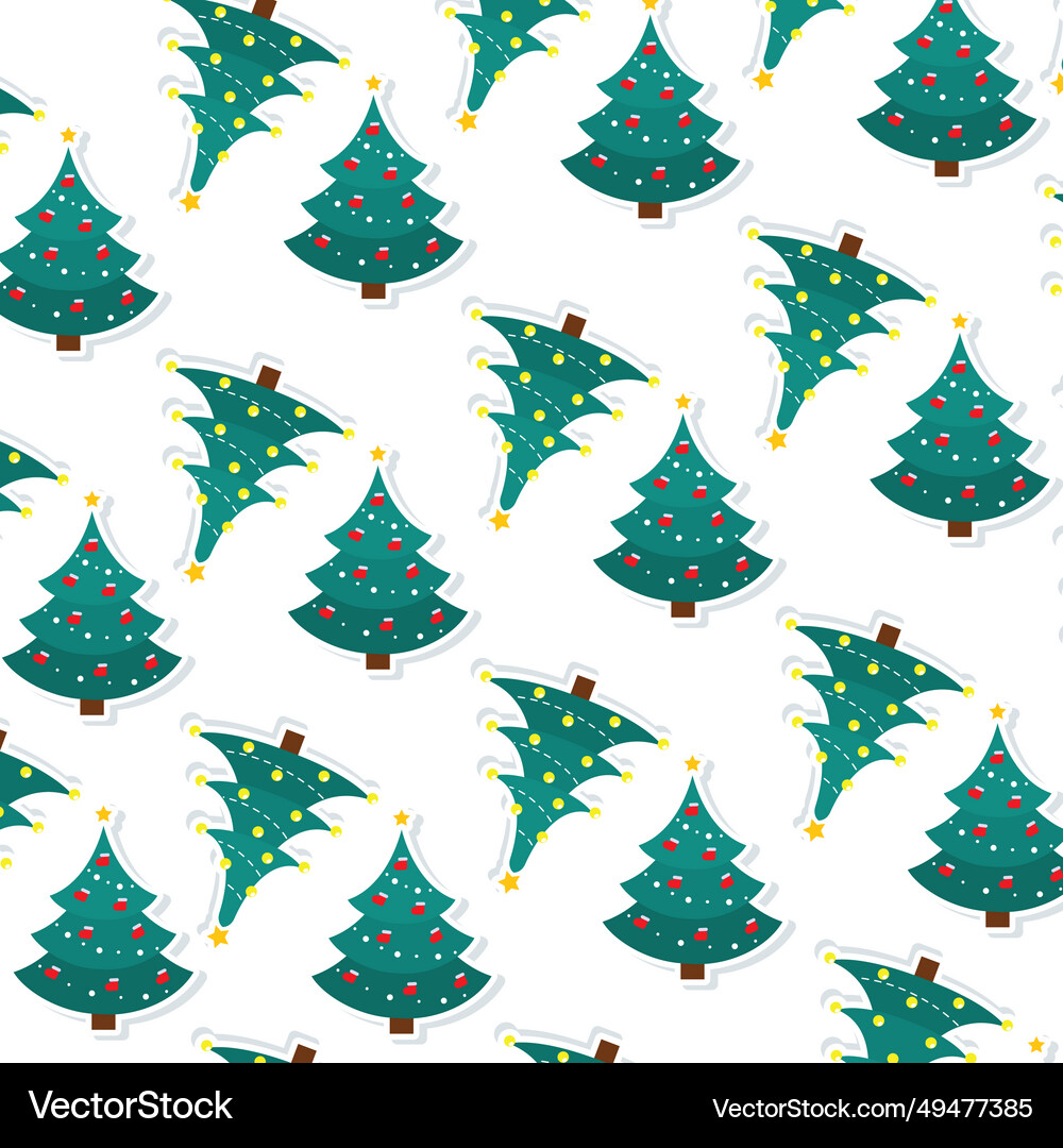 Christmas tree icon pattern background Royalty Free Vector