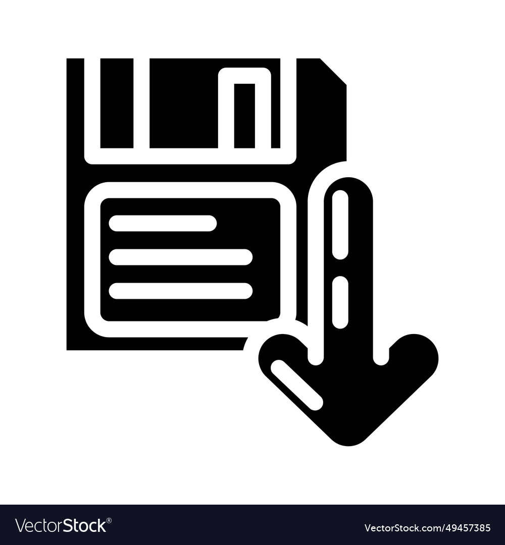 Floppy disk saving loading data glyph icon