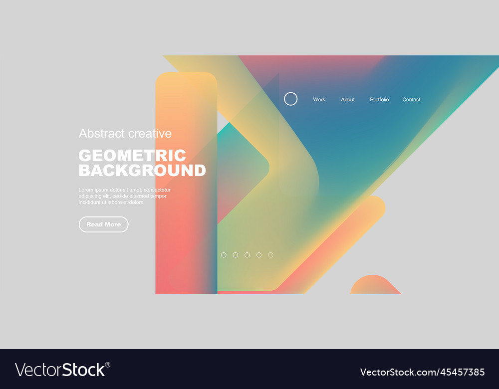 Fluid gradient triangles landing page background vector image Fluid gradient triangles landing page background