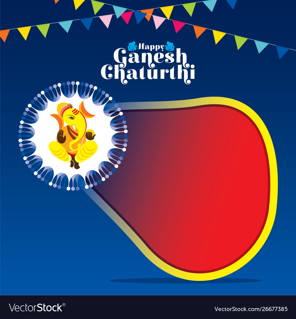 Ganesh chaturthi Festival india Banner Design vector image Ganesh chaturthi Festival india Banner Design
