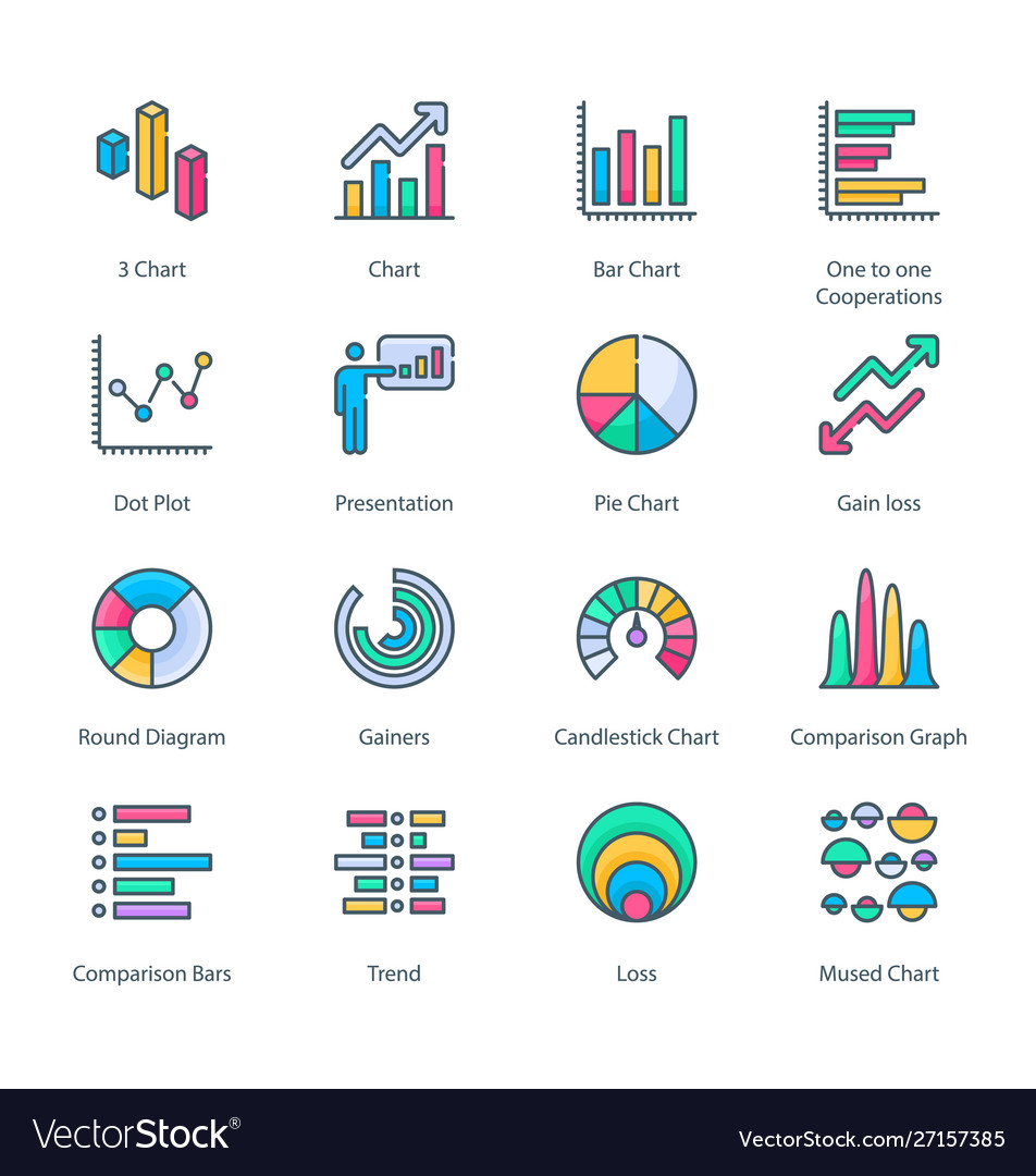 Graph and diagram vector image Graph and diagram