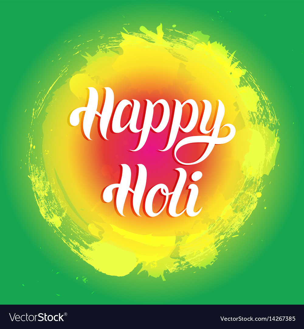 Happy holi greeting card poster festival Vector Image