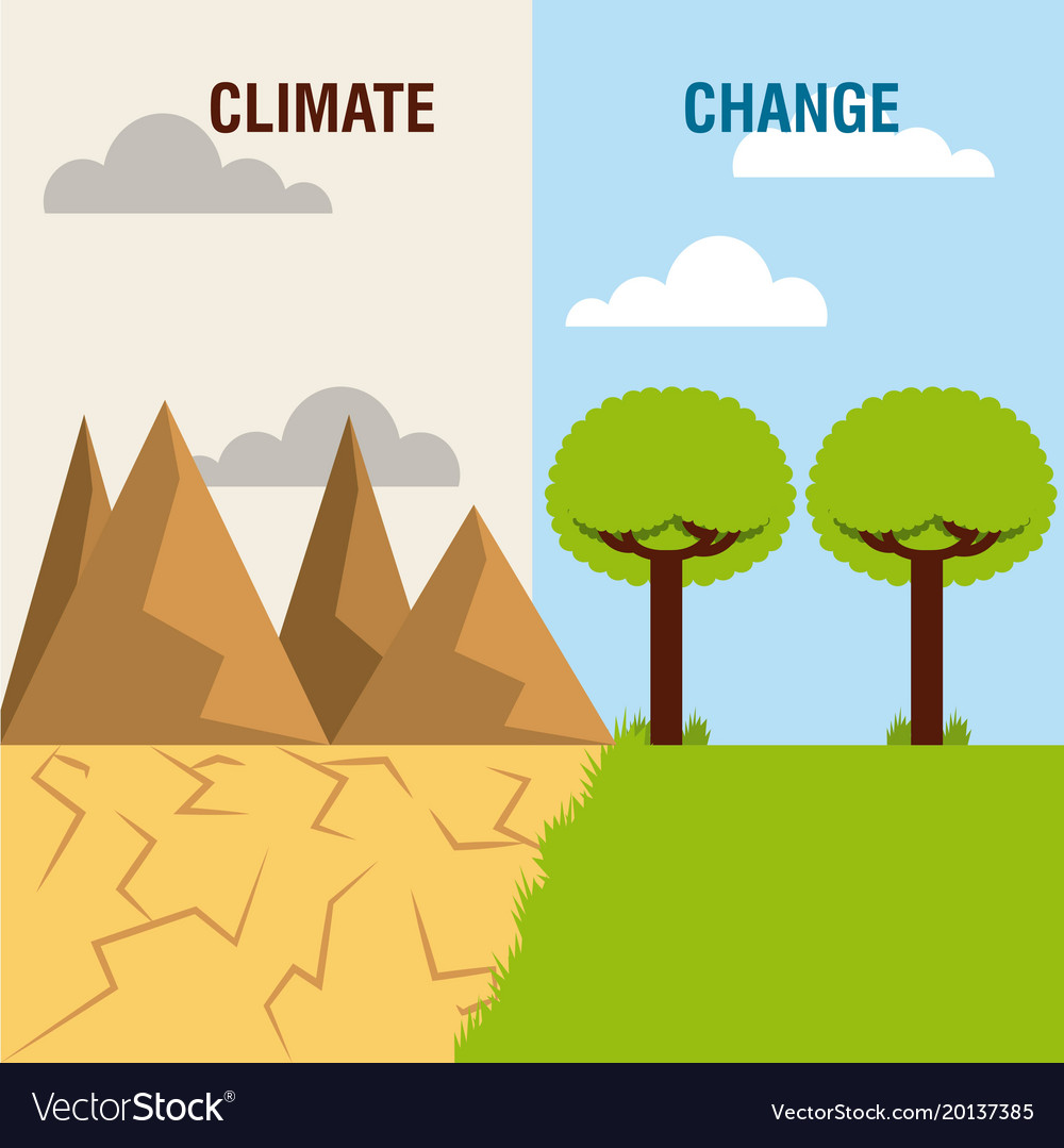 Landscape divided green scene and desert mountain