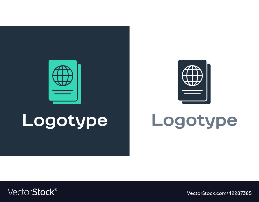 Logotype passport with biometric data icon vector image Logotype passport with biometric data icon