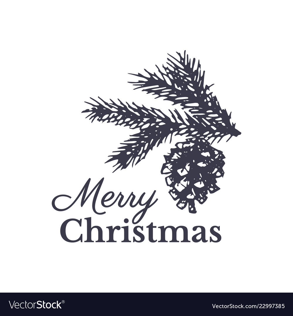 Merry christmas hand drawn card design vector image Merry christmas hand drawn card design
