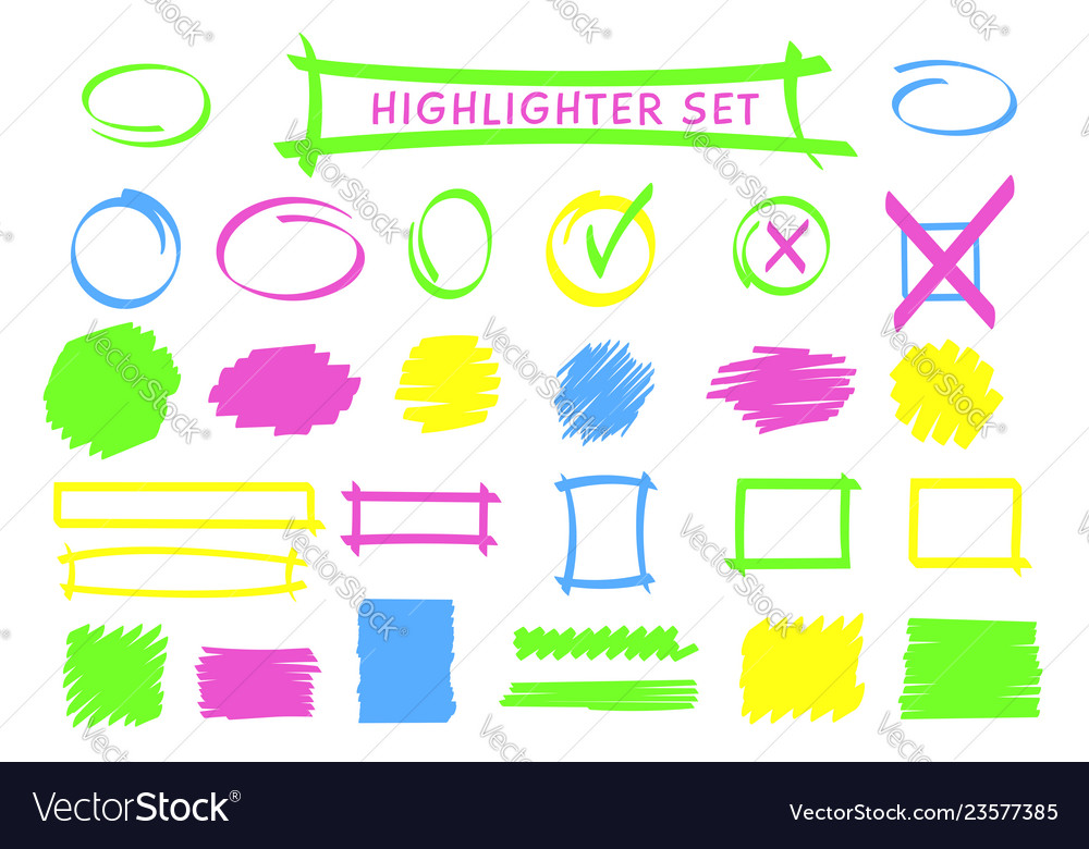 Neon Highlight Pen & Scribble Set