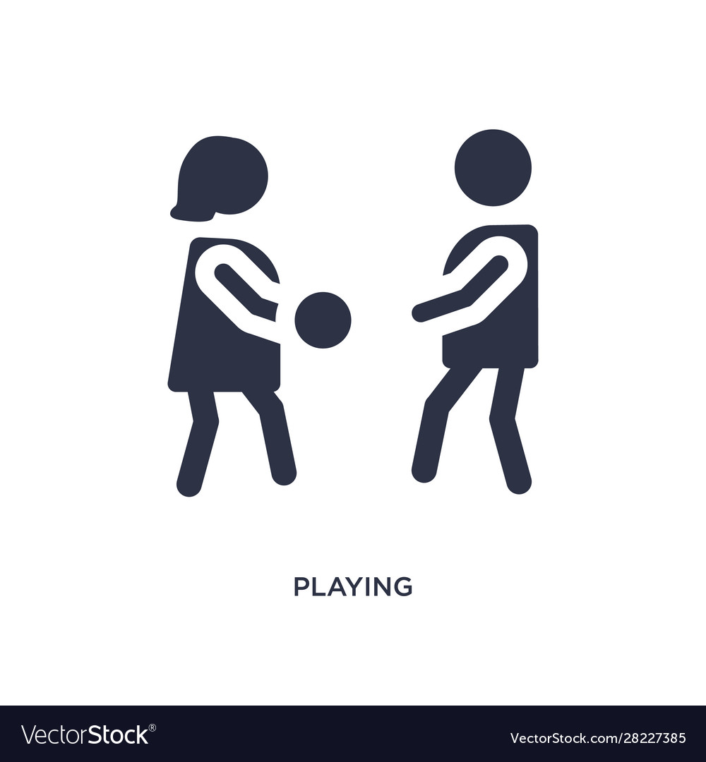 Playing icon on white background simple element