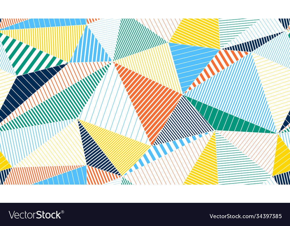 Polygonal linear color seamless pattern graphic