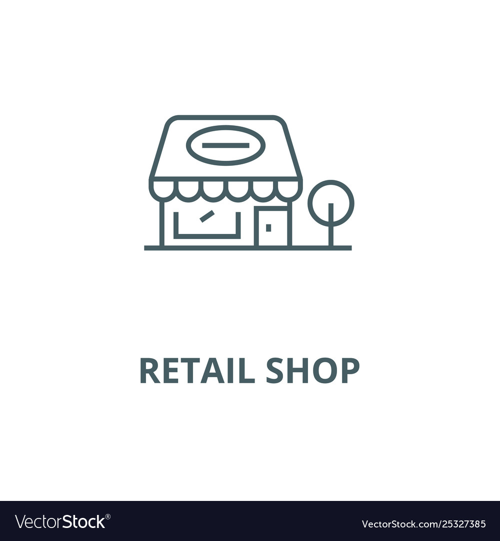 Retail shop line icon linear concept