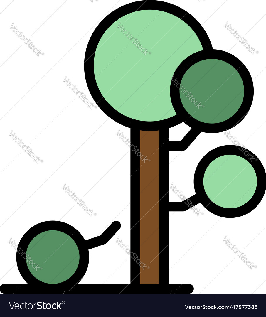 Tree removal icon flat Royalty Free Vector Image