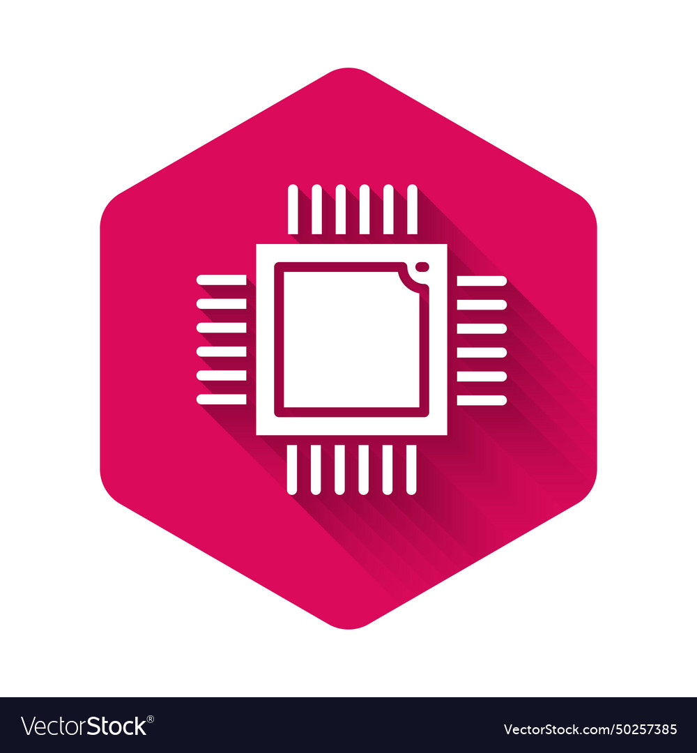 White computer processor with microcircuits cpu vector image White computer processor with microcircuits cpu