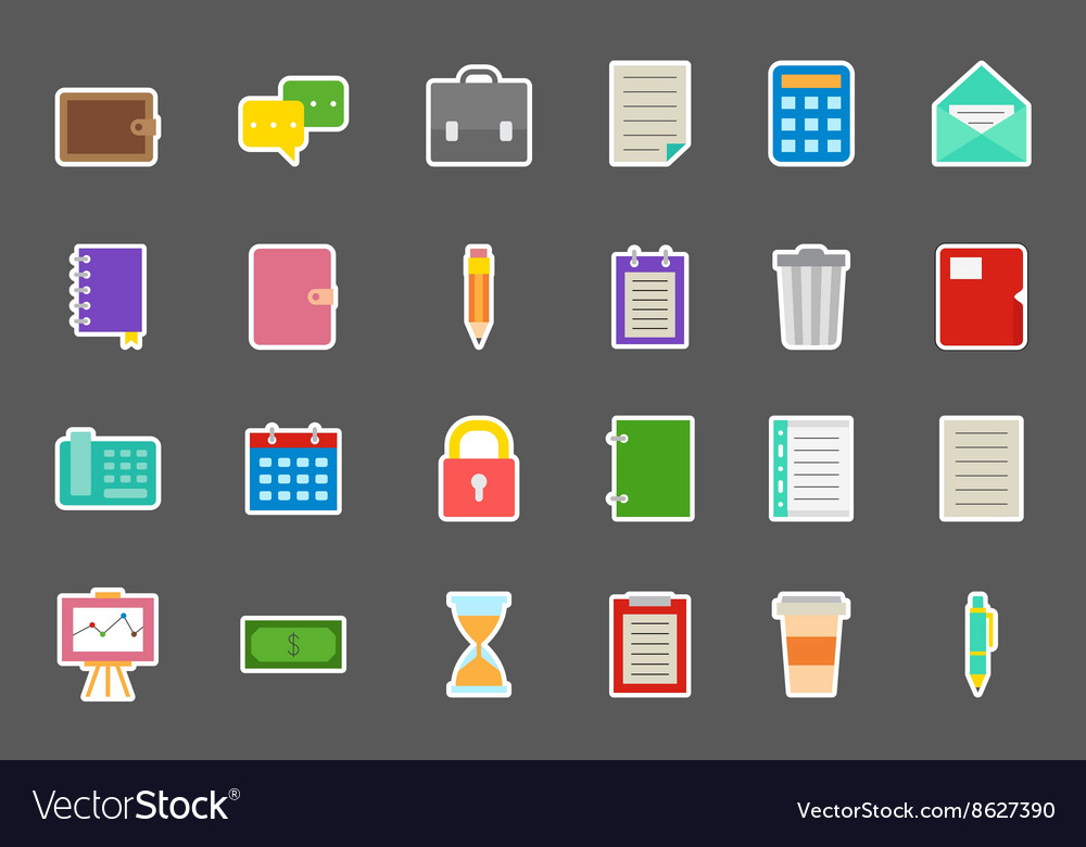 Accounting stickers set Royalty Free Vector Image