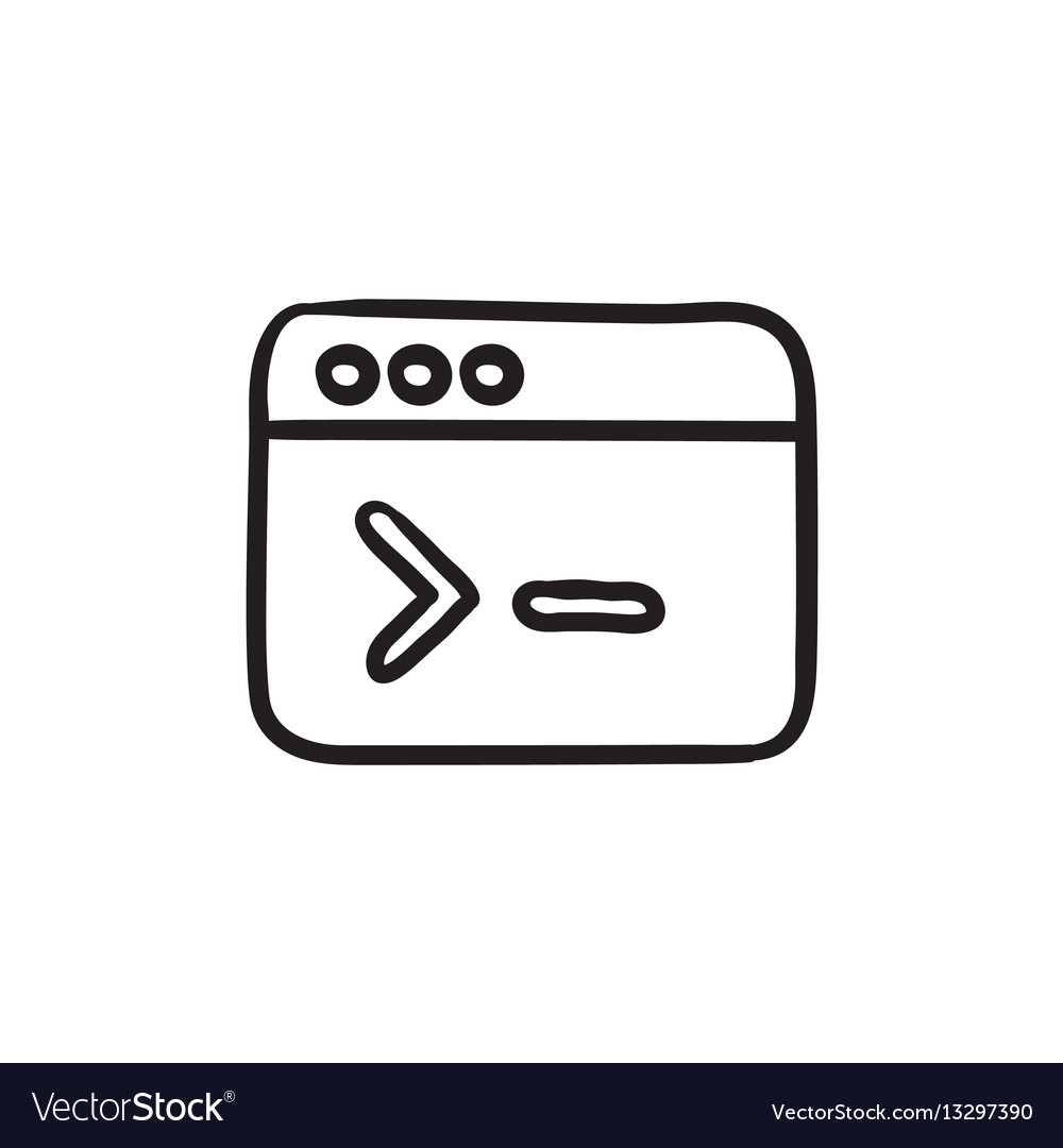 Browserfenster mit Befehlszeilenskizzensymbol