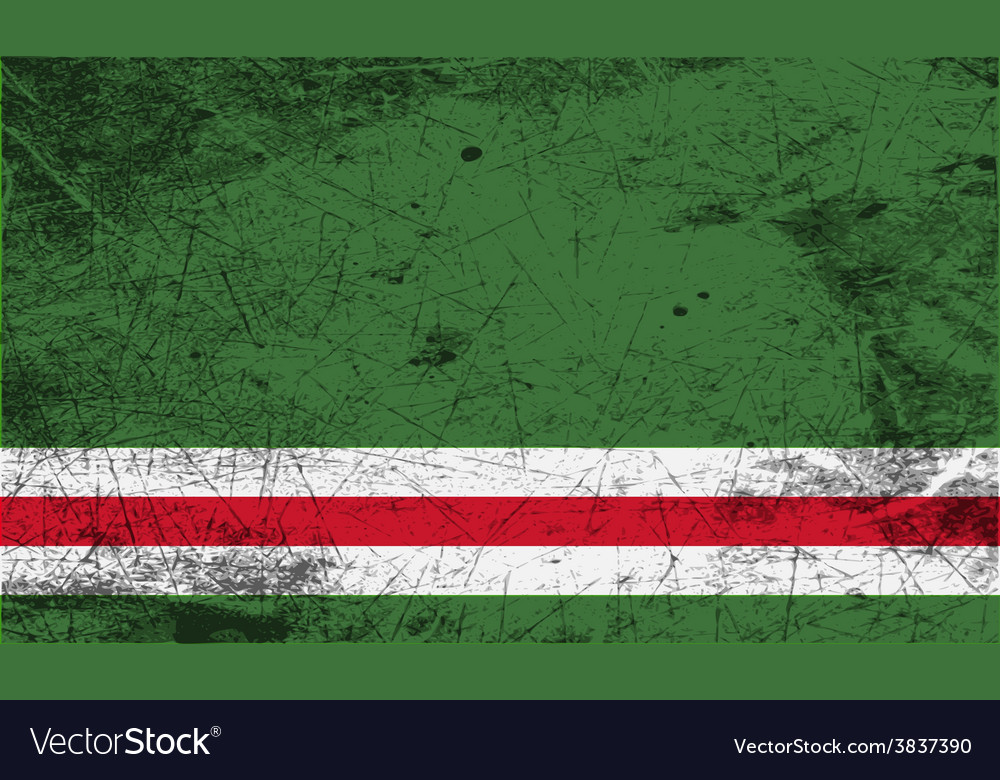 Flag of chechen republic ichkeria with old Vector Image