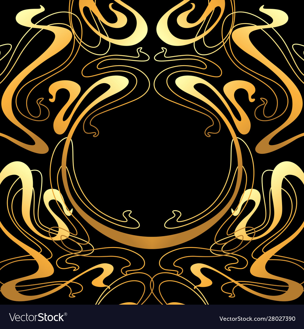 Frame with art nouveau ornament Royalty Free Vector Image