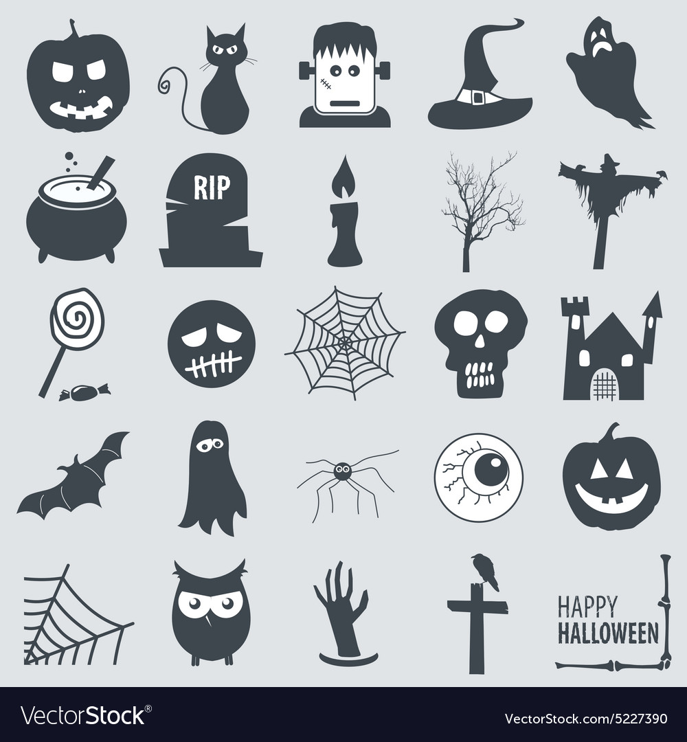 Halloween icons Royalty Free Vector Image - VectorStock