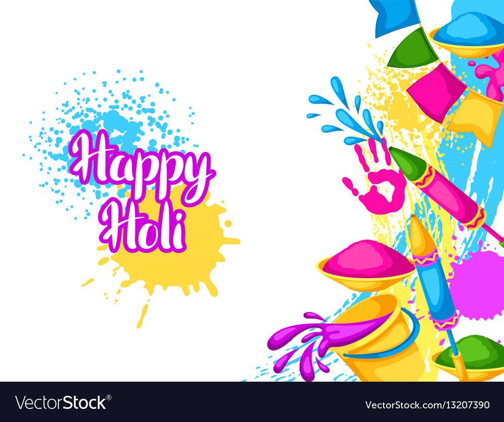 Happy holi colorful background Royalty Free Vector Image