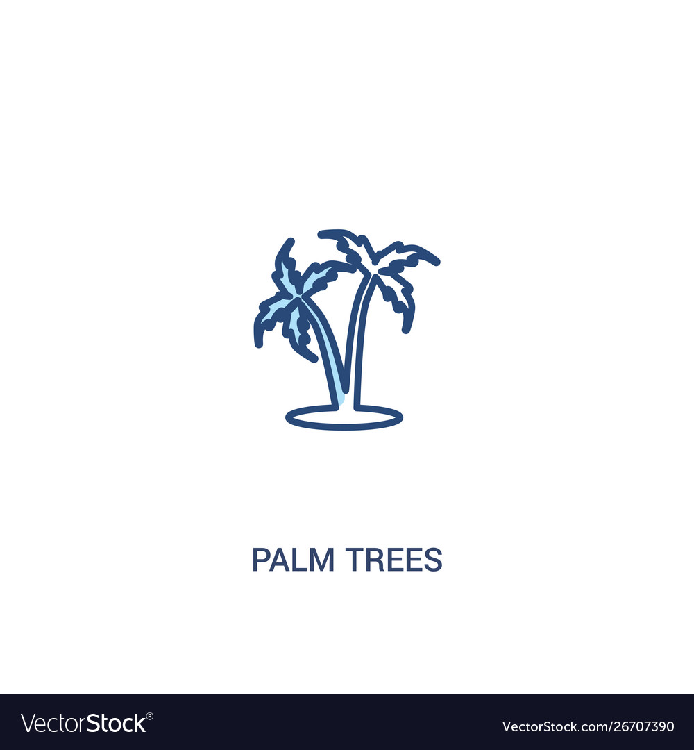 Palm trees concept 2 colored icon simple line vector image Palm trees concept 2 colored icon simple line