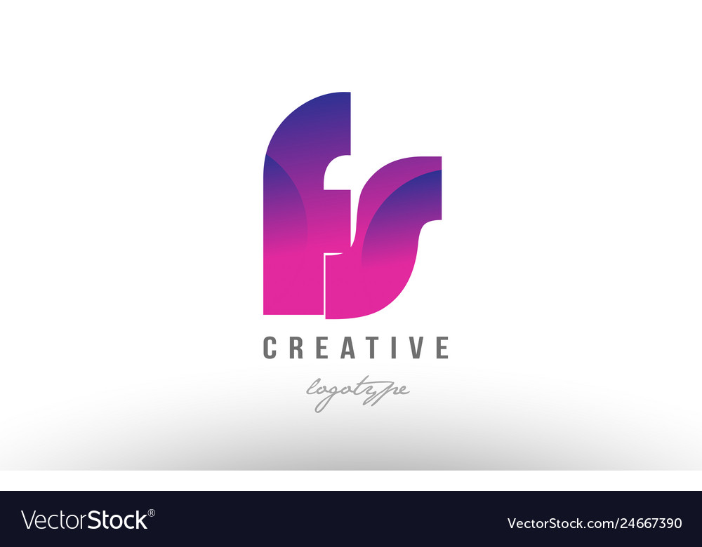 Rosa Gradient f s Alphabet Buchstaben Logo