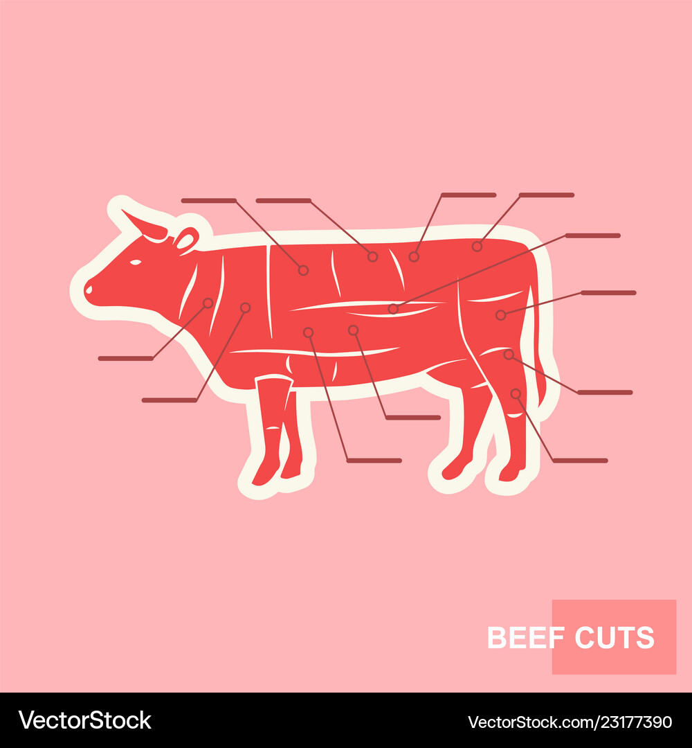 Poster cut of beef set Royalty Free Vector Image