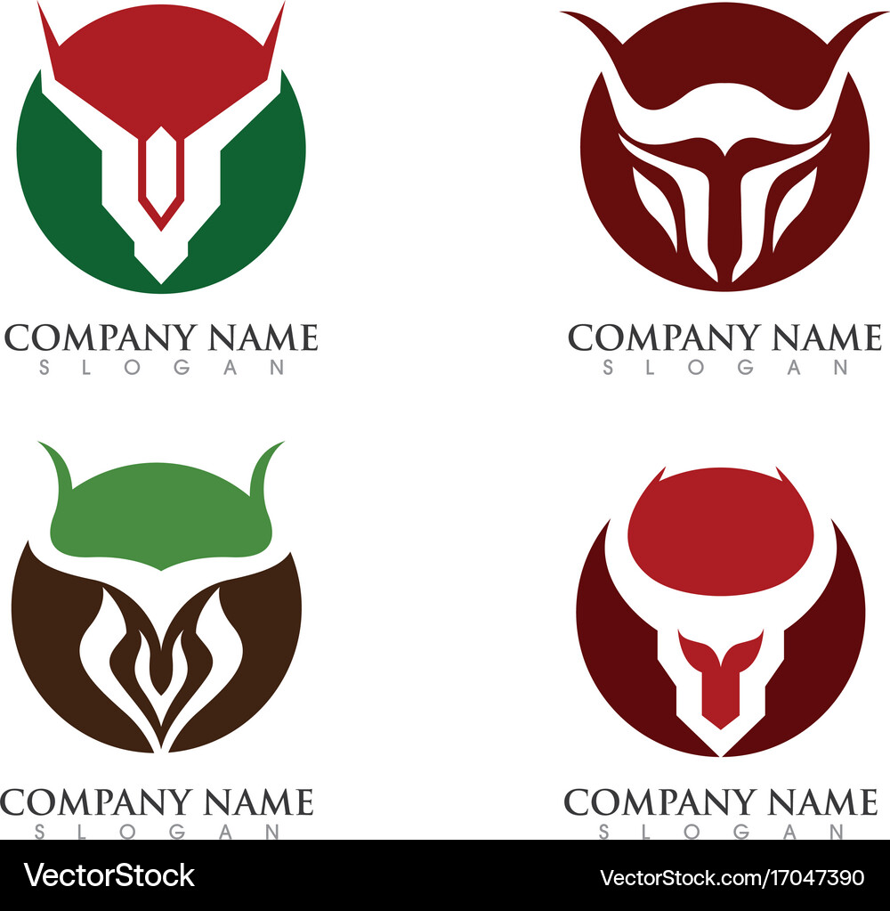 Red Bull Taurus Logo Template Icon Royalty Free Vector Image