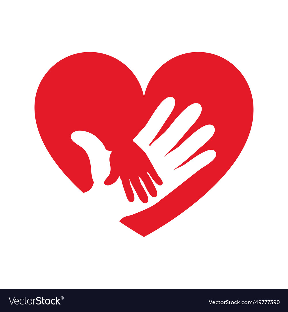 Red Hand Day Hope Royalty Free Vector Image - Vectorstock