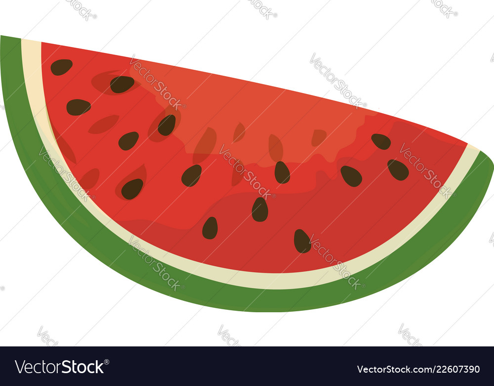 Red slice watermelon icon cartoon style Royalty Free Vector