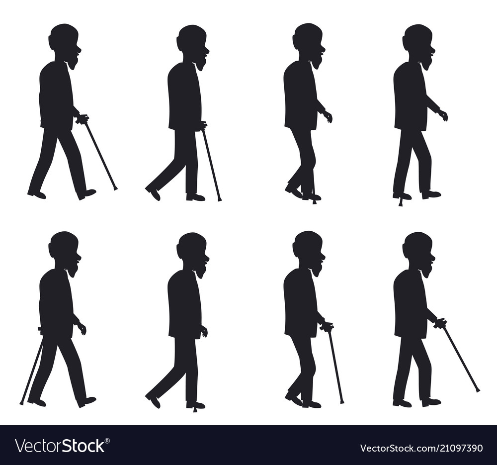 Senior Man with Cane