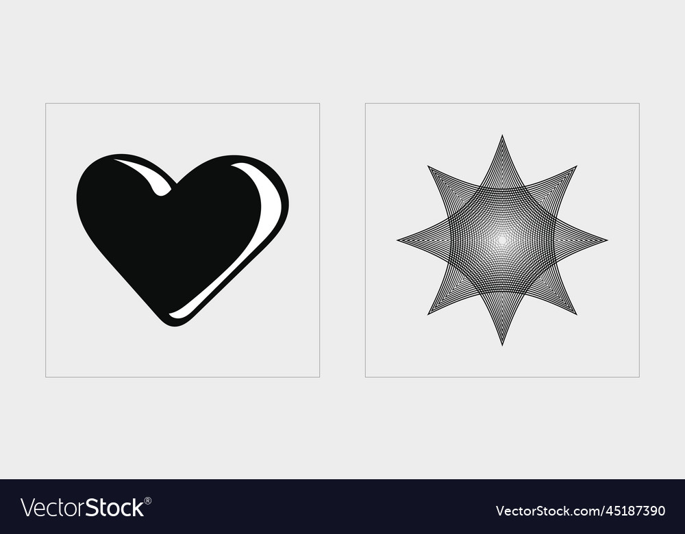 Set of y2k style objects rave vector image Set of y2k style objects rave
