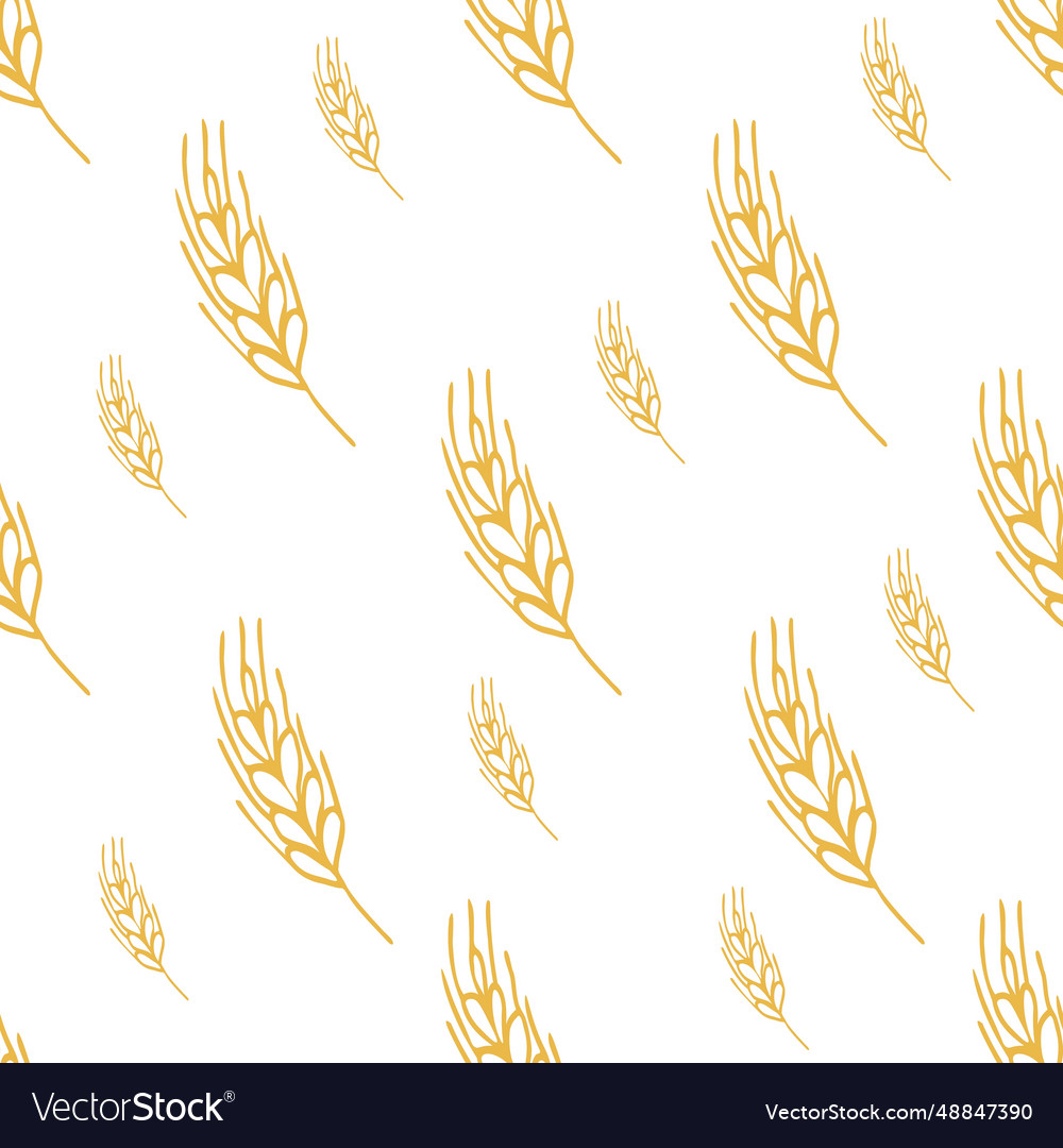 Simple texture with ears of wheat for wrapping vector image Simple texture with ears of wheat for wrapping