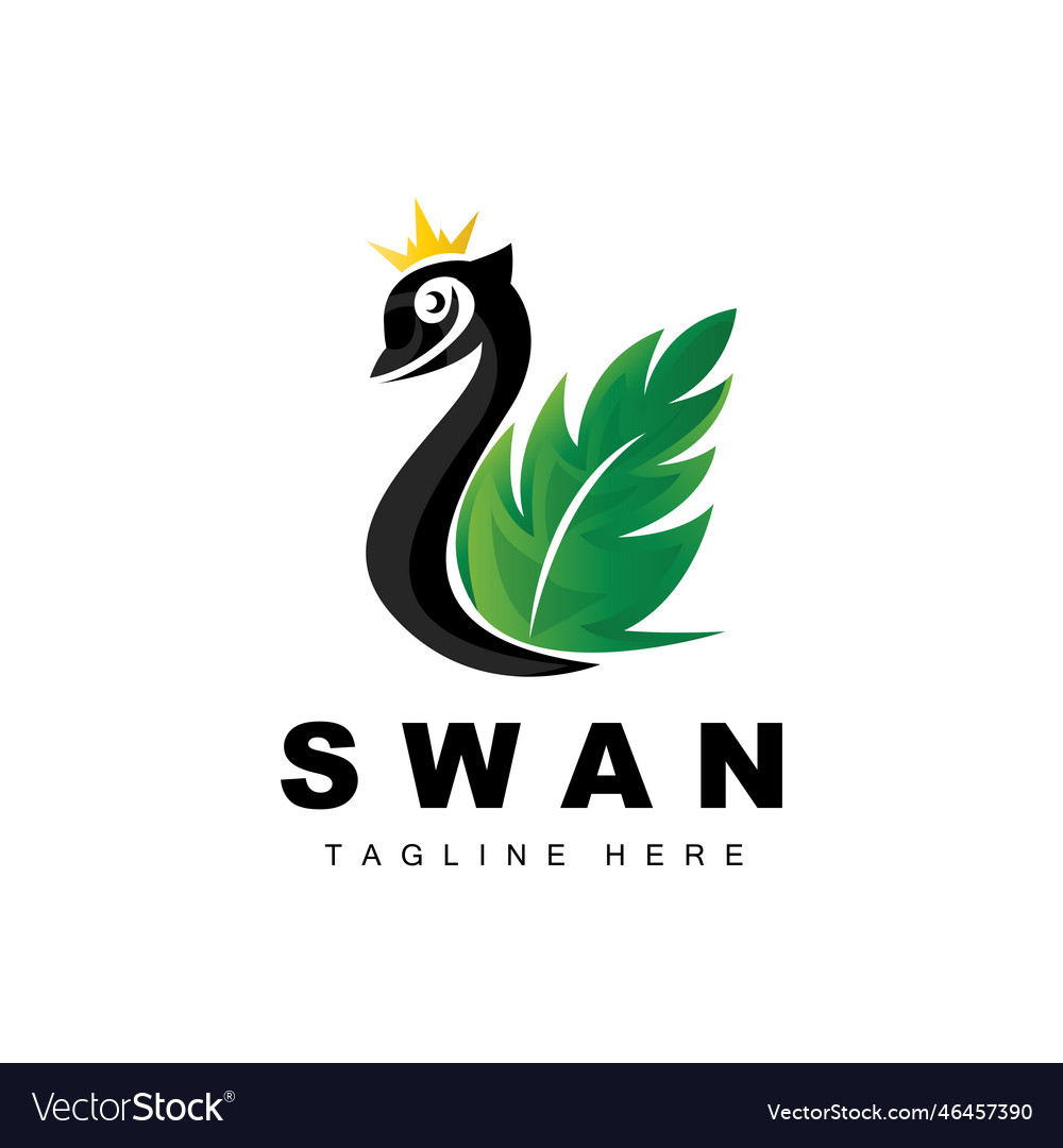 Swan Logo Design Duck Animal Company Brand Vector Image swan-logo-design-duck-animal-company-brand-vector-image