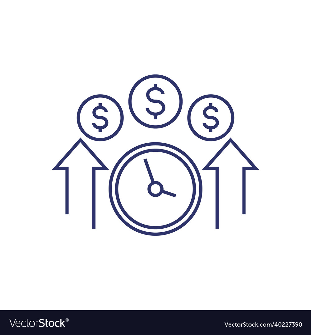 Time to invest line icon Royalty Free Vector Image