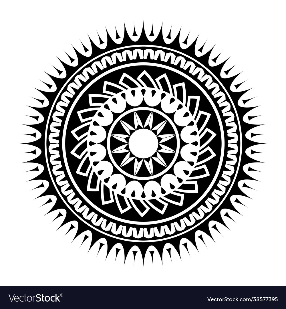 Abstract polynesian ethnic circle tattoo Vector Image