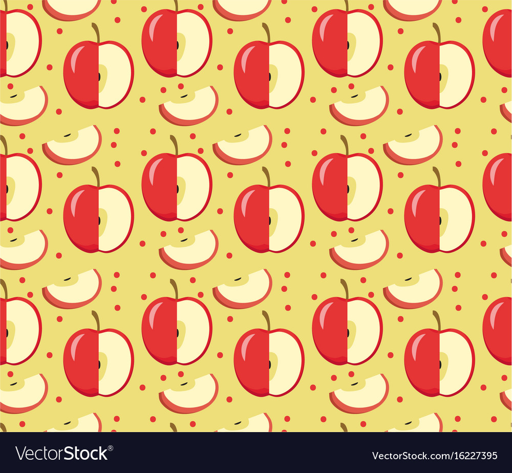 Apples seamless pattern red apple endless