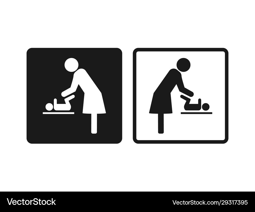 Baby change icon flat design Royalty Free Vector Image