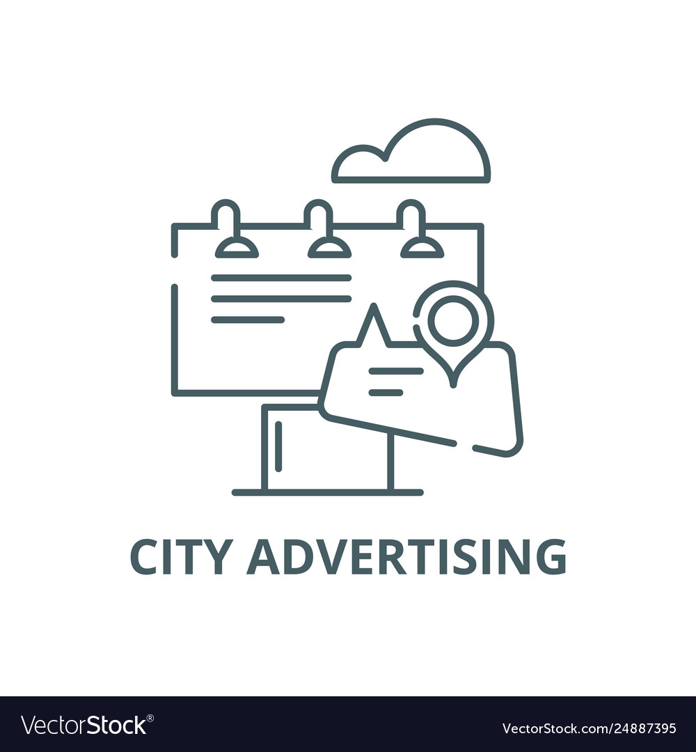 City advertising line icon