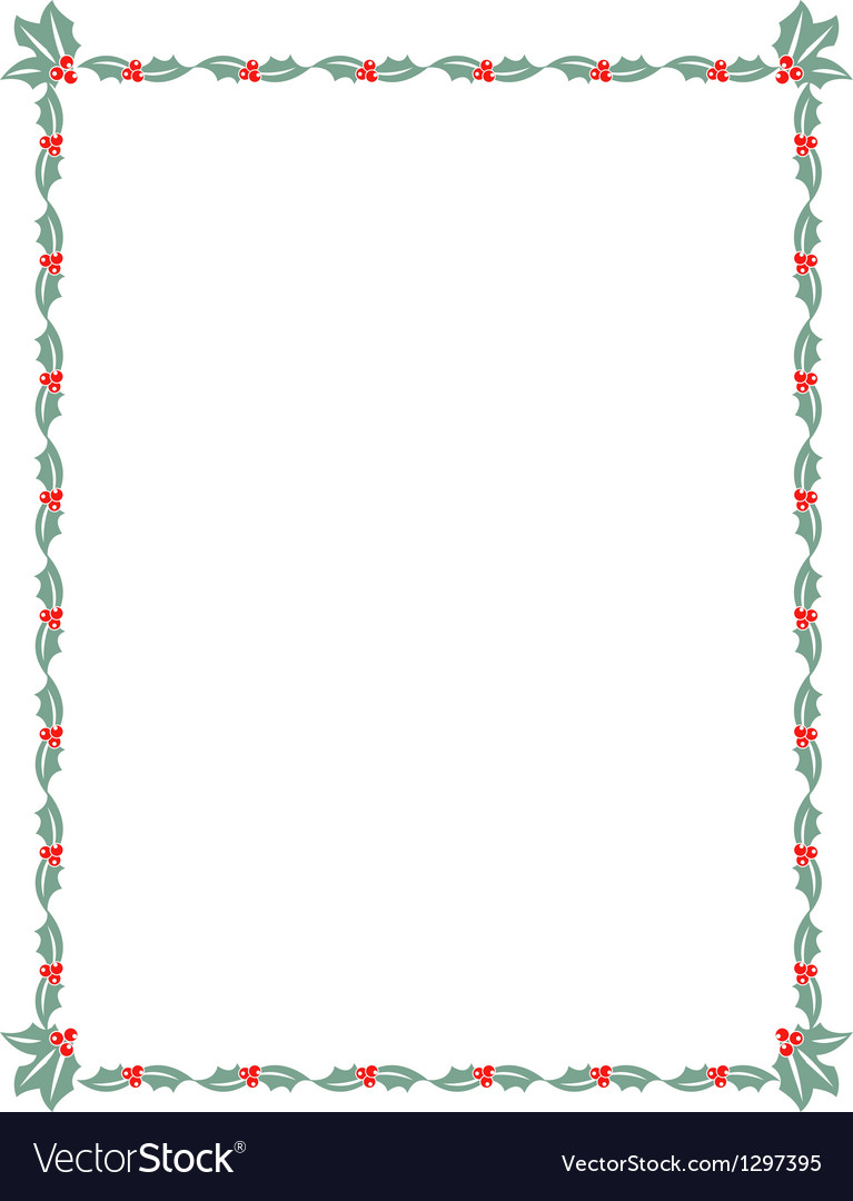 Holly border Royalty Free Vector Image - VectorStock