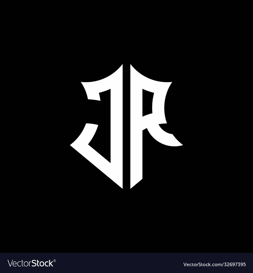 Jr monogram logo with a sharp shield style