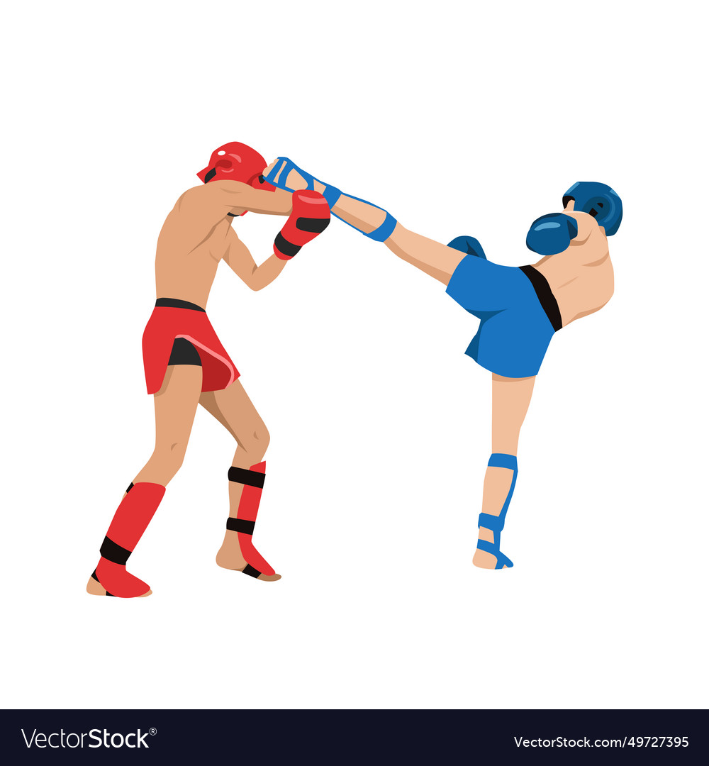 Kickboxing fight martial art kick boxing Vector Image