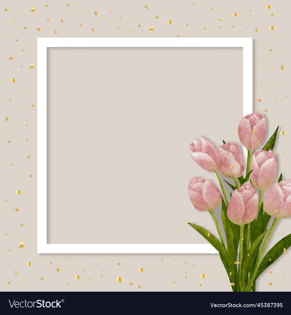 Mütter Tag Hintergrundtulip Aquarell Farbe Vector Image Mütter Tag Hintergrundtulip Aquarell Farbe