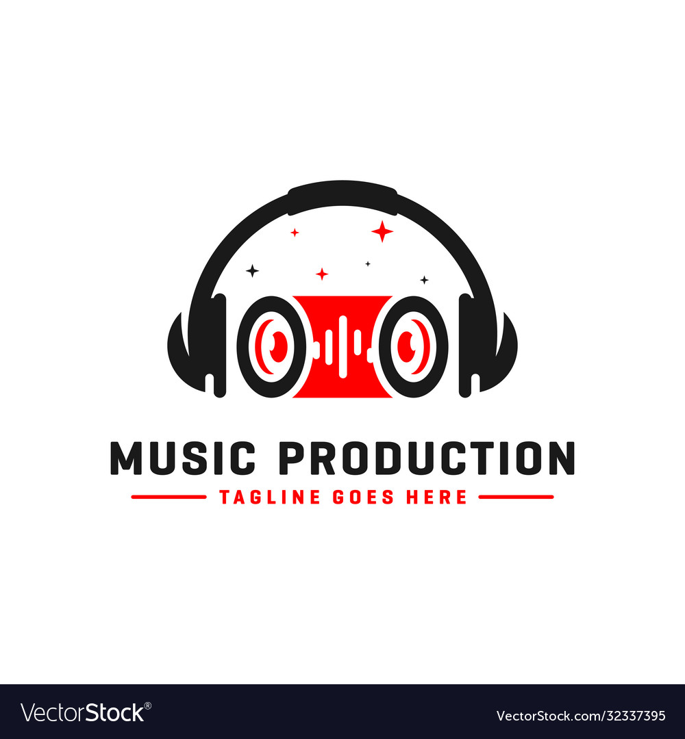 Music logo and headset