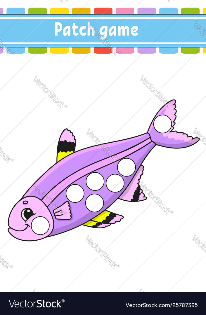 Patch game for children do a dot coloring page