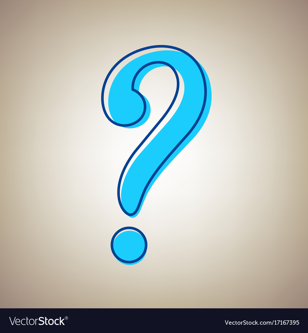 Question mark sign sky blue icon with Royalty Free Vector