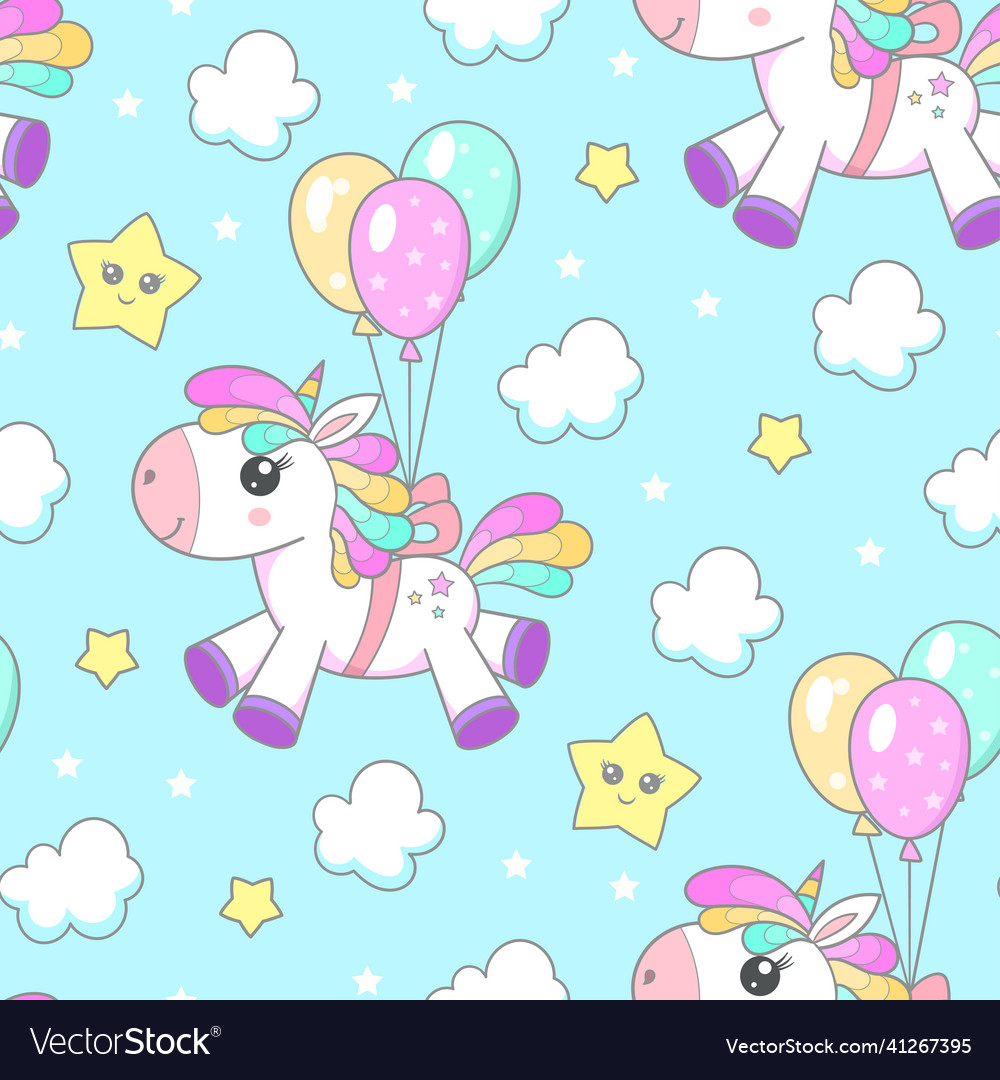 Rainbow Unicorn Seamless Pattern